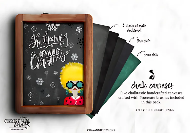 Christmas Procreate Brushes Bundle, product preview artwork: preview 3 thumbnail