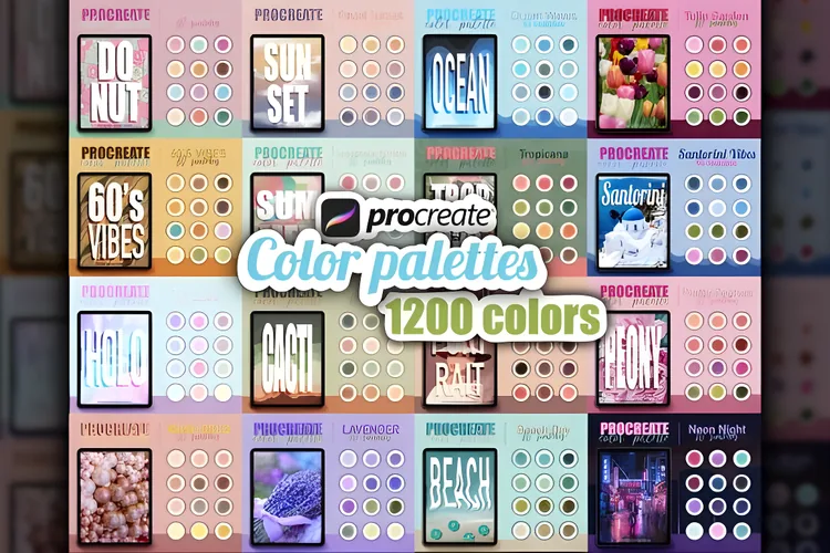 Ultimate Procreate Color Vault, 1,200+ Swatches (Free), product preview artwork: preview 1 thumbnail