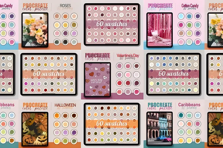 Ultimate Procreate Color Vault, 1,200+ Swatches (Free), product preview artwork: preview 2 thumbnail