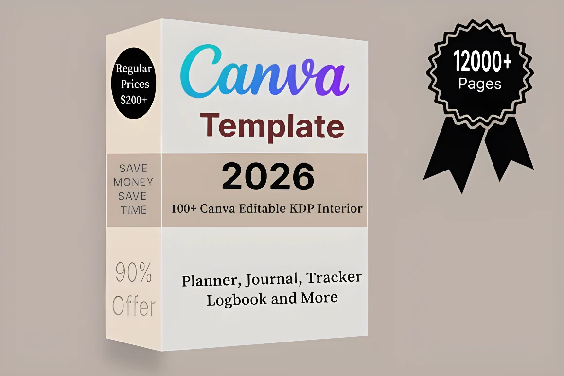 100+ Editable KDP Templates 2026, Canva Bundle, product preview artwork