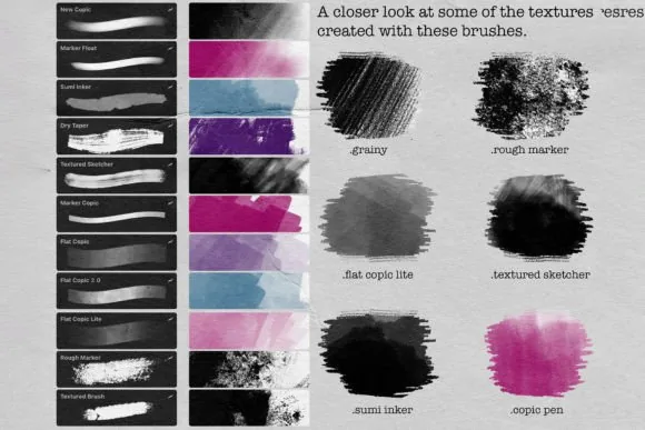 Professional Liner & Marker Studio, 39 High-Fidelity Brushes, product preview artwork: preview 3 thumbnail