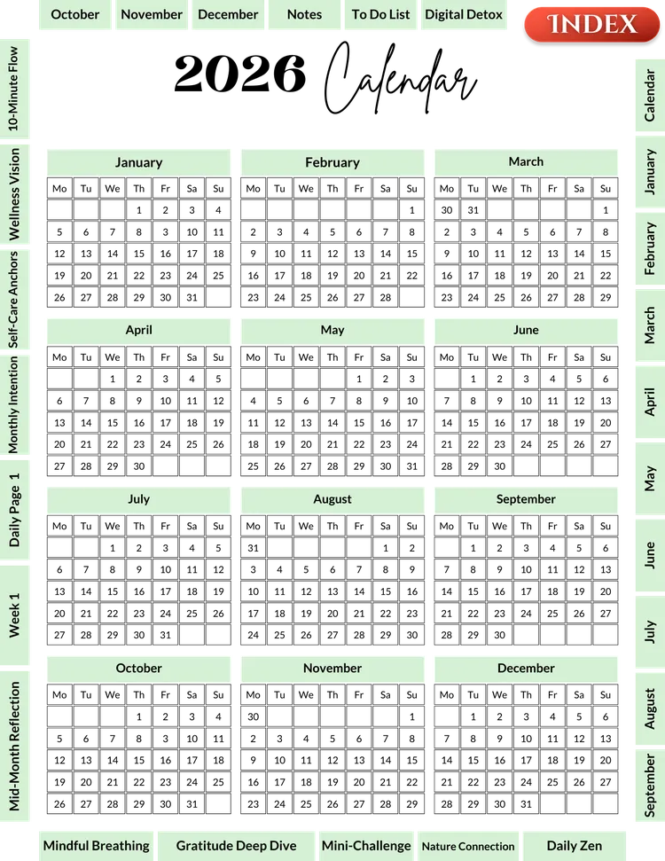 10-Minute Daily Mindfulness System, 57-Page Planner, product preview artwork: preview 2 thumbnail