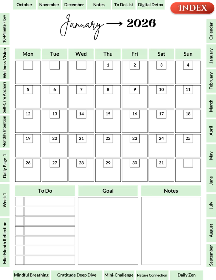 10-Minute Daily Mindfulness System, 57-Page Planner, product preview artwork: preview 3 thumbnail