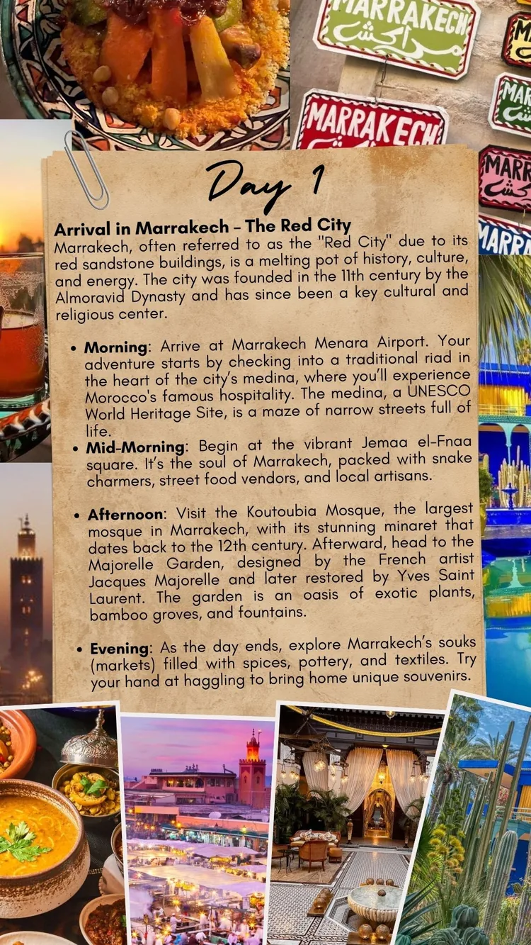 Discover Morocco in 7 Days, Marrakech to Sahara Itinerary, product preview artwork: preview 1 thumbnail