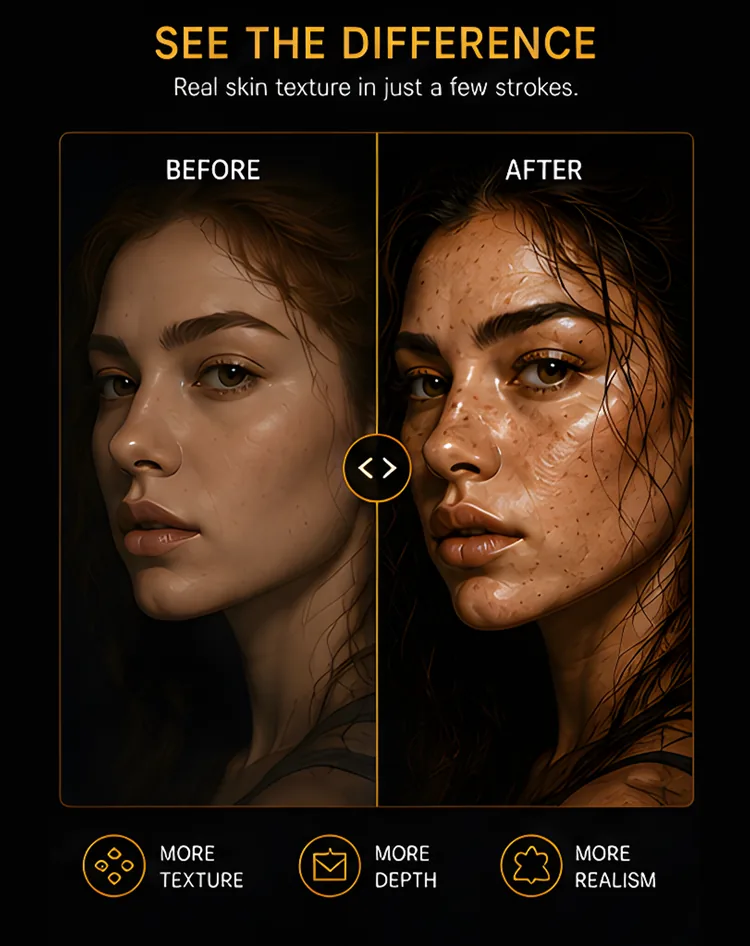 Portrait Skin Brushes for Procreate, product preview artwork: preview 1 thumbnail