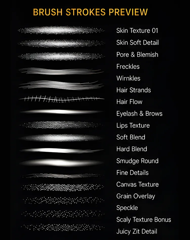 Portrait Skin Brushes for Procreate, product preview artwork: preview 3 thumbnail