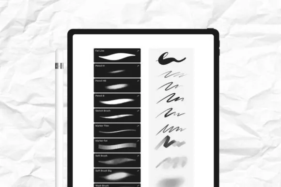 10 Premium Procreate Brushes Set, Texture & Effects, product preview artwork: preview 1 thumbnail