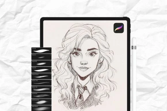 10 Premium Procreate Brushes Set, Texture & Effects, product preview artwork