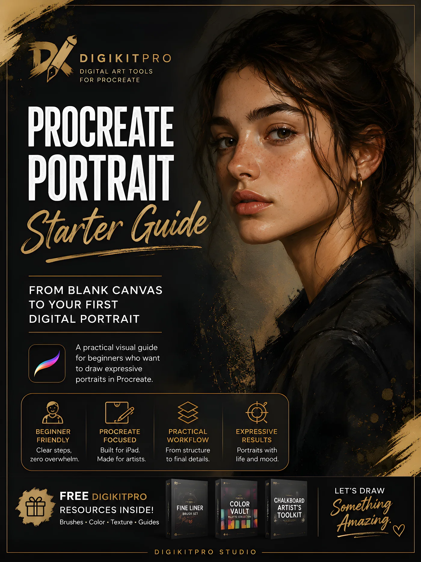 Procreate Portrait Starter Guide (Free eBook) for Procreate, step by step guidance you can read on any device
