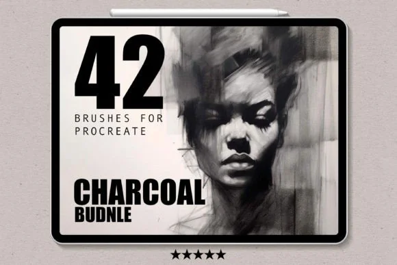 Professional Charcoal Studio for Procreate, product preview artwork