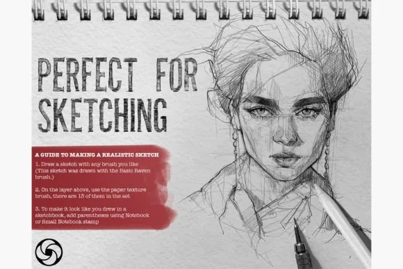 Professional Digital Sketchbook for Procreate, product preview artwork: preview 2 thumbnail
