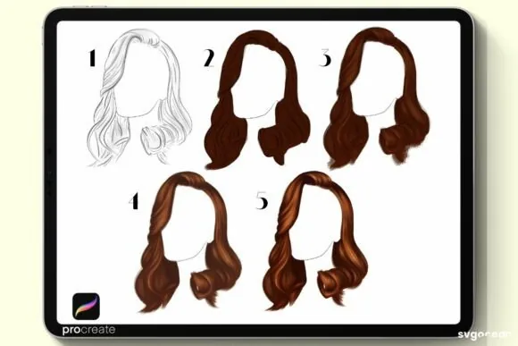 Professional Hair Brushes for Procreate, product preview artwork: preview 1 thumbnail