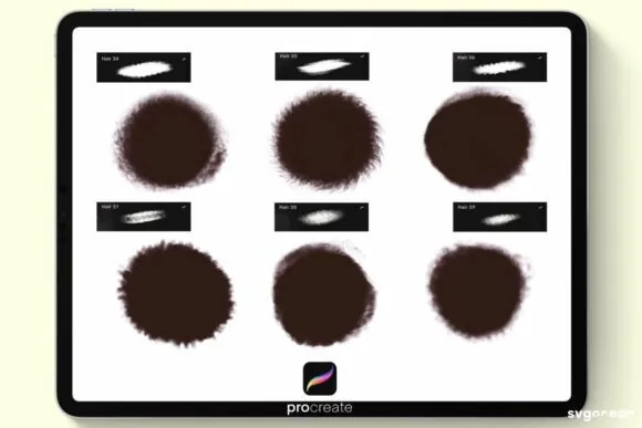 Professional Hair Brushes for Procreate, product preview artwork: preview 3 thumbnail