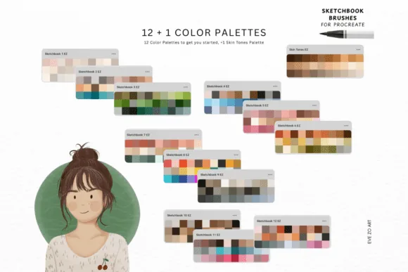 Professional Sketchbook Procreate Brushes, Traditional Media & Drawing Kit, product preview artwork: preview 3 thumbnail