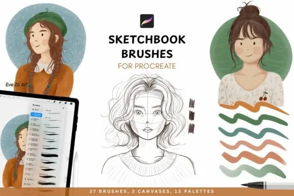 Professional Sketchbook Procreate Brushes: Traditional Media & Drawing Kit: Gritty textures, organic linework and effortless blending, a sketchbook studio that turns your iPad into a high-end paper canvas.
