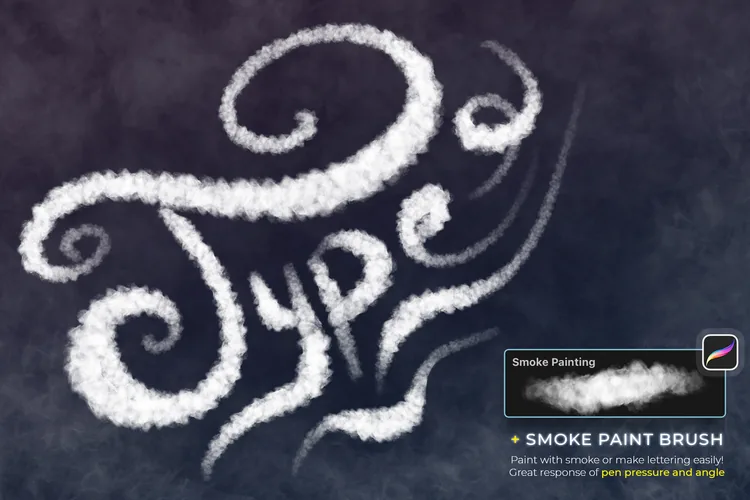 Smoke Procreate Brushes, 12 Realistic Smoke Effects, product preview artwork: preview 3 thumbnail