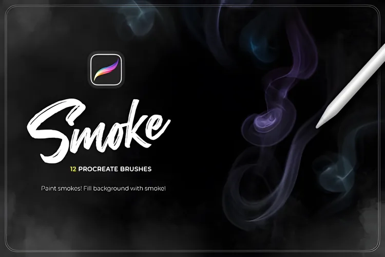 Smoke Procreate Brushes: 12 Realistic Smoke Effects: Twelve realistic smoke brushes for cinematic overlays, atmospheric depth and dramatic impact in seconds.