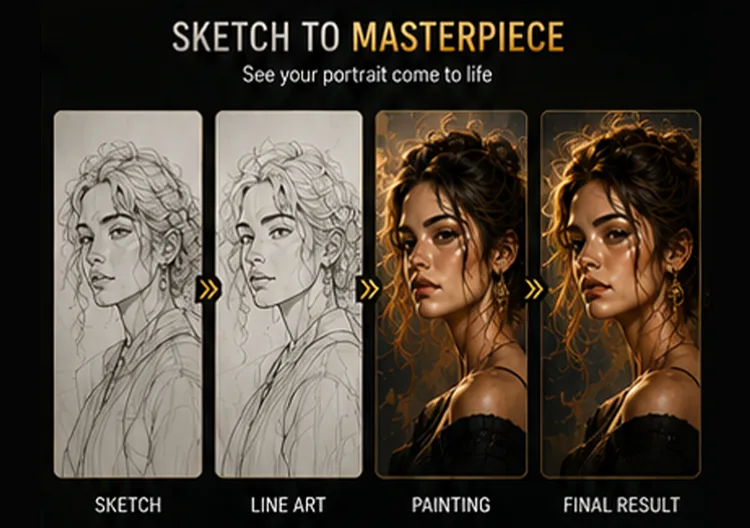 Ultimate Portrait Mastery Bundle, 4 Procreate Kits, product preview artwork: preview 3 thumbnail