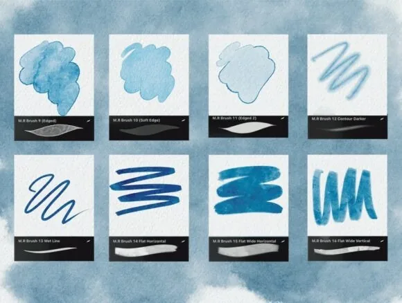 50+ Realistic Watercolor Studio Kit for Procreate, product preview artwork: preview 3 thumbnail