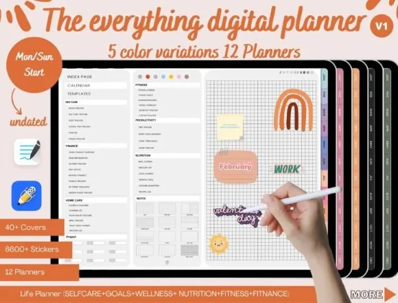 Digital Wellness & Fitness Planner for GoodNotes: A structured digital wellness and fitness map for GoodNotes, workouts, nutrition and goals aligned in one plan.